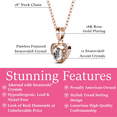 thumbnail image 3 of Cate & Chloe Amberly 18k Rose Gold Plated Heart Pendant Necklace with Swarovski Crystals for Women, 3 of 9