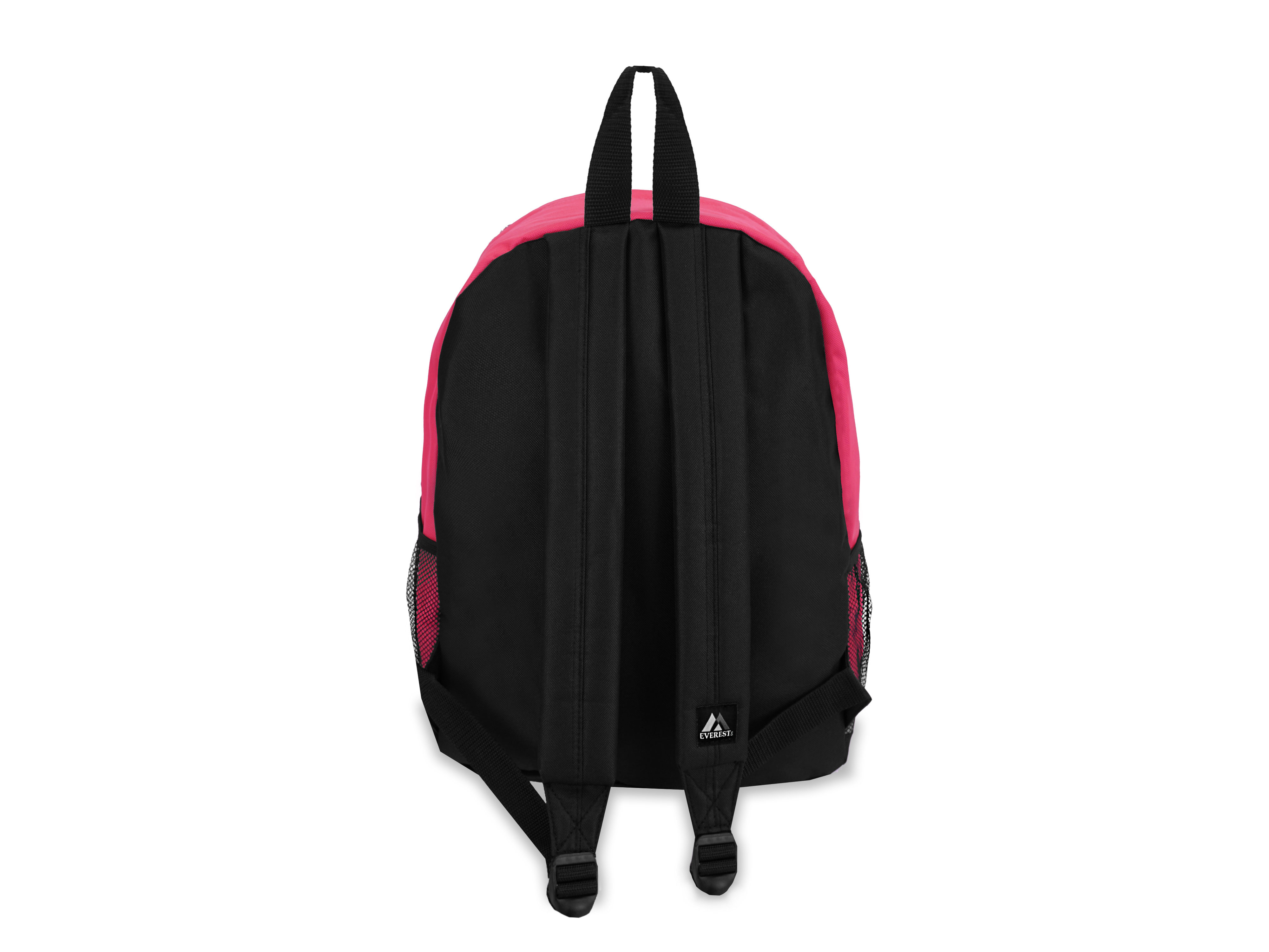 Everest 17" Backpack with Front & Side Pockets, HOT PINK/BLACK All Ages, Unisex - BP2072-HPK/BK - image 3 of 4