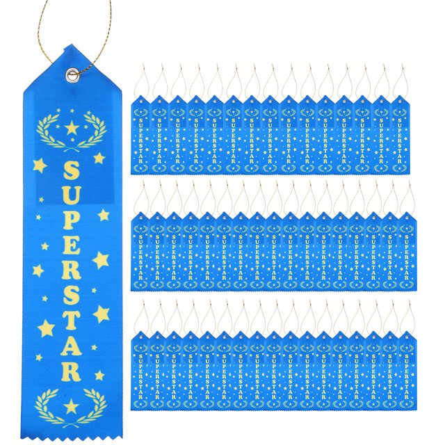 Award Ribbons, SUPER STAR Participation Ribbons Soccer Medal Ribbons Bulk Winner Recognition Ribbons 150