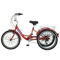 thumbnail image 6 of Lilypelle 26" Wheels 7 Speed Tricycle with Shopping Basket for Adult Seniors,Low Step Through Bike,Wine Red, 6 of 15