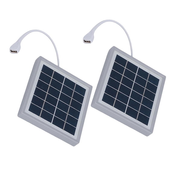 2 Portable Solar Panels With Brackets 5W, Usb Suitable For Outdoor Charging