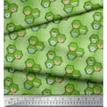 thumbnail image 3 of Soimoi Green Cotton Voile Fabric Honeycomb,Coffee & Tea Cup Beverages Print Sewing Fabric Yard 42 Inch Wide, 3 of 3