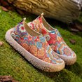 thumbnail image 3 of EKVAHL Womens Orthopedic Walking Sneakers, Breathable Slip On Print Arch Support Wide Width Athletic Loafers, Outdoor Daily Walking Shoes Red, 3 of 4