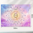 thumbnail image 3 of Cumka Pink Tapestry Wall Hanging Sun Moon Stars Space PsychedelicTapestries Wall Tapestry for Bedroom Aesthetic Home Wall Dorm Décor 59.2x59 In, 3 of 6