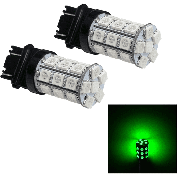 PA LED 2PCS 30SMD 3157 Green Auto LED Bulb 12V for Turn Signal, Side Marker, Stop, Back, Tail Light