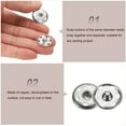 thumbnail image 4 of Uxcell 5 Set Botones de Broche de Costura de 19mm, Botones de Cierre Metálico, Plata, 4 of 7