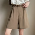 thumbnail image 6 of Womens Plus Size Dressy Shorts Casual High Waist Loose Solid Color Suit Shorts With Pockets, 6 of 8