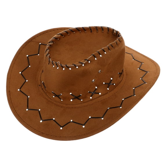 HONMEET Orange Unisex Cowboy Hat Decorative Hat for Western Themed Parties