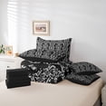 thumbnail image 6 of jejeloiu Damask Floral Pattern 7pcs Bedding Comforter Set,White Victorian Flower Queen Bedding Sets For Adult Reversible, 6 of 8