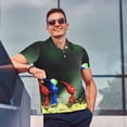 thumbnail image 3 of Lsque Pikmin Pattern Golf Shirts for Men Dry Fit Print Moisture Wicking Performance Short Sleeve Polo Shirt-, 3 of 7