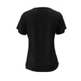 thumbnail image 5 of ATOYSOY Women's Cotton Lined Business Tees Loose Dressy Tunic Shirts Square Neck Pleated Blouses Summer Holiday Short Sleeve Tops Button Cute Pullovers Casual Fashion Black L, 5 of 6