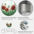 thumbnail image 5 of Designart 'Three Red Bright Poppy Flowers On A Green Meadow' Traditional Circle Metal Wall Art 29x29 - Disc of 29, 5 of 5