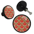 thumbnail image 2 of 4 Pcs Watermelon Knobs for Kitchen Cabinet Cupboard Dresser Bookcase Drawer Pulls Handles Round Home Decor, 2 of 5