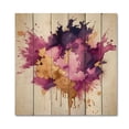 thumbnail image 3 of Designart "Strokes in Purple and Pink VI" Fractals Print on Natural Pine Wood, 3 of 5