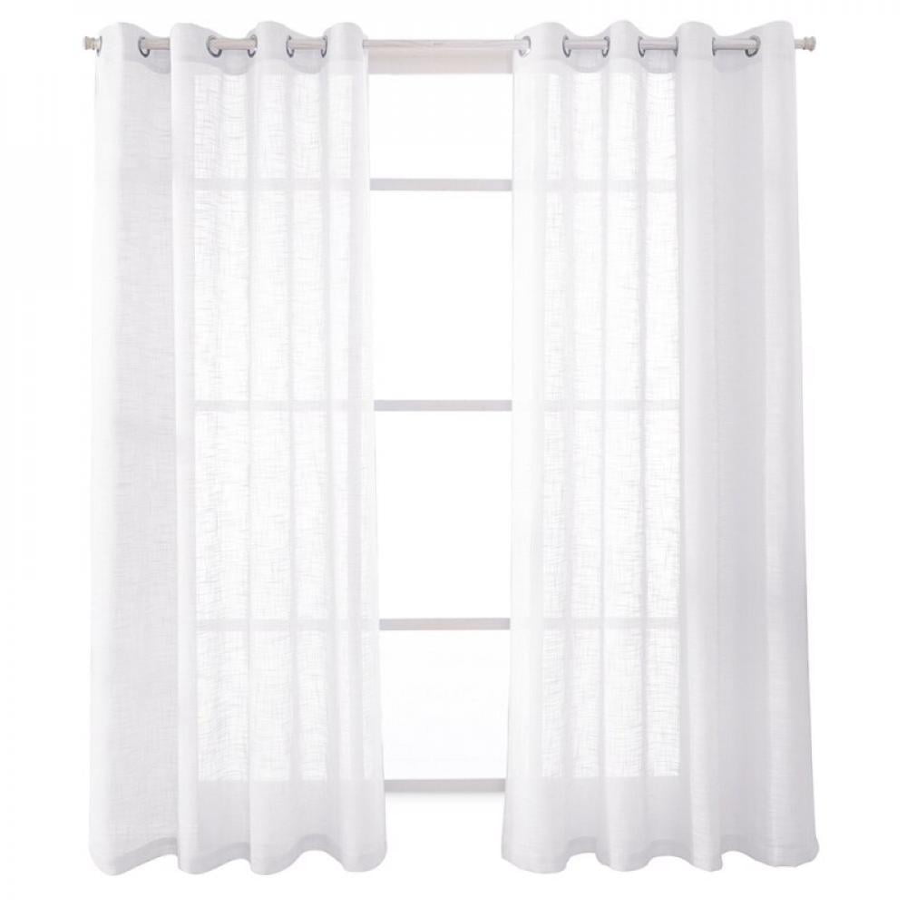Solid Color Elegant Curtain Top Breathable Venting Curtains Suitable for Bedroom Living Room White 54 x 95 Inch
