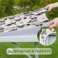 thumbnail image 6 of Dog Pattern with Hearts Square Fitted Tablecloth with Elastic Edge,Square Table Cover,Washable Elastic Table Cover for Home Kitchen Party Decor 36"x36", 6 of 6
