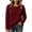 Wine, variant on Women’s Waffle Knit Long Sleeve Shirts, Crew Neck Pullover Sweater Tops, Casual Loose Fit Lightweight Knit Tops for Fall Winter Spring