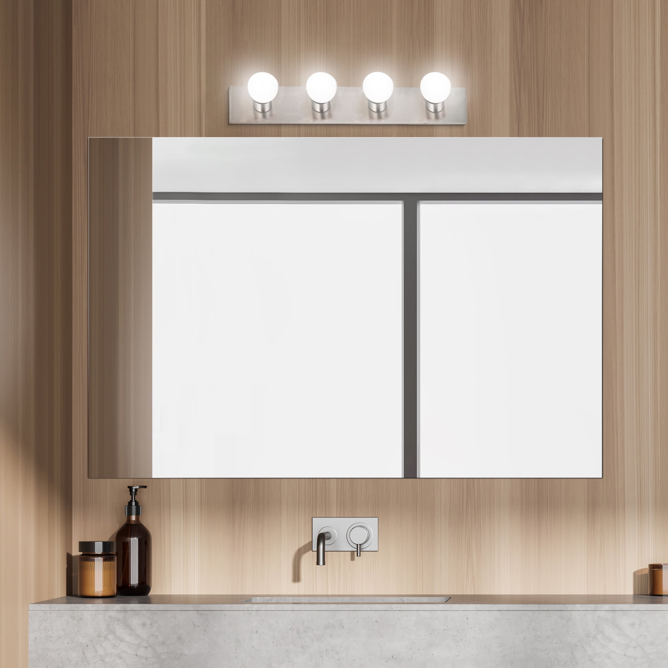 Design House Contemporary 4 Light Satin Nickel Dimmable Vanity Light