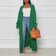 thumbnail image 4 of Womens Loose Knit Open Front Kimono Cardigans Drape Cape Long Sleeve Sweater Cloak Outwear, 4 of 5