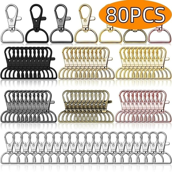 Swivel Hooks Swivel Clasp Key Chain Clip Hooks for Keychain Lanyard Making Purse Hardware DIY Craft 80 Pcs