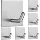 thumbnail image 1 of 6 piezas de ganchos adhesivos para pared para baño, toallero de acero inoxidable Sus304, ganchos adhesivos para puerta, resistentes al agua y al aceite, para cocina, sala de estar y baño., 1 of 5