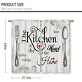 thumbnail image 2 of Farmhouse Rustic Kitchen Curtains Vintage Fork Spoon Retro Small Short Cafe Window Curtains Barn Country Wooden Wood Plank Rod Pocket Bathroom Tier Window Treatment Drapes (27.5x39 Inch), 2 of 6