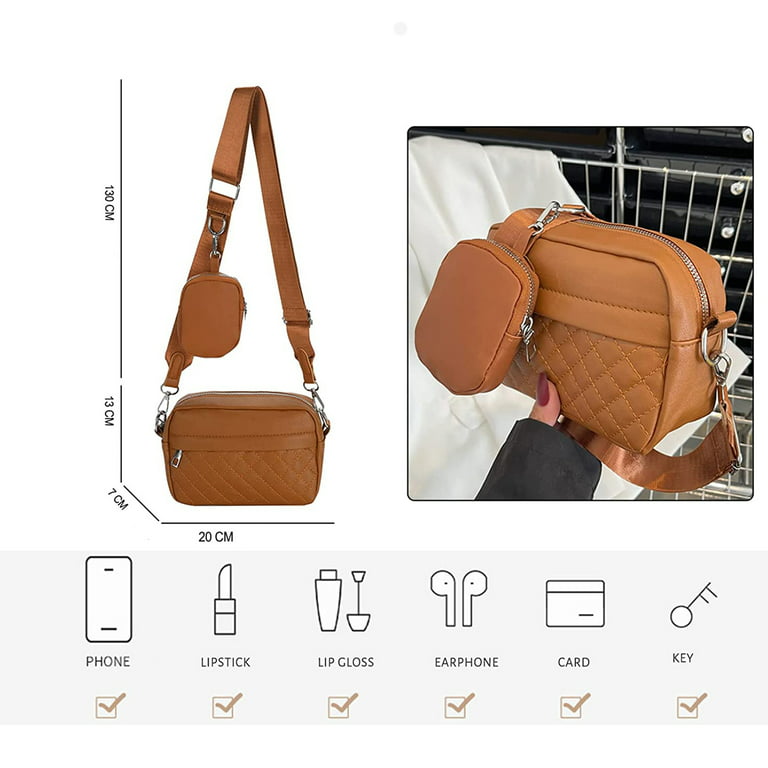 Crossbody Bag for Women Genuine Leather Wide Strap Shoulder Bag Purse  Trendy Design Crossbody Purse Top Zip，Pink,Pink，G141436 
