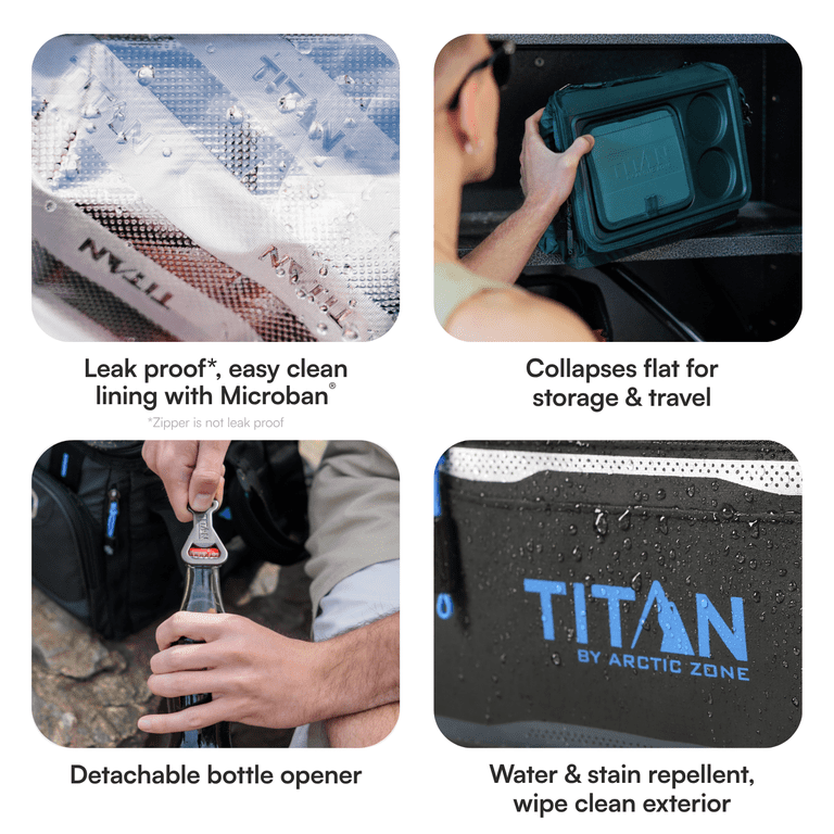 Titan by Arctic Zone 18 Can Collapsible TableTop Cooler with Ice