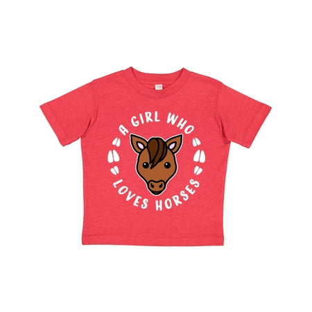 

Inktastic A Girl Who Loves Horses Gift Toddler Boy or Toddler Girl T-Shirt