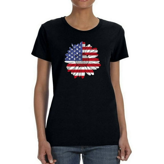 American Sunflower T-Shirt Women -Smartprints Designs, Female 4X-Large