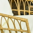 thumbnail image 5 of Resenkos Wicker Bistro Set, 3-Pc Outdoor Rocking Chairs, Glass Coffee Table w/ Cushions, Patio Conversation Set, Perfect for Balcony & Backyard,Cream White, 5 of 12