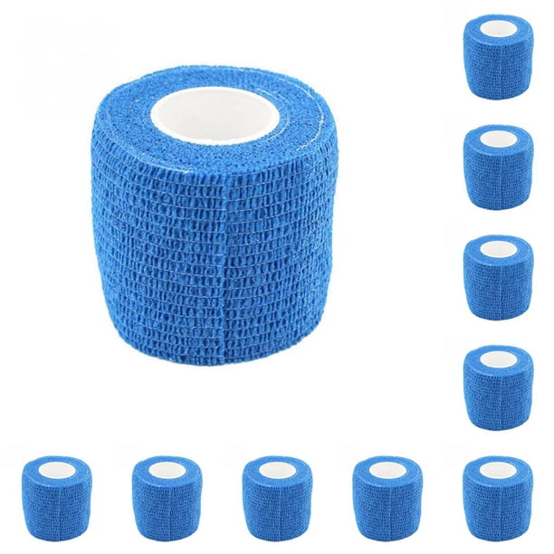 Advancent 2,5 cm x 4,5 m al aire libre autoadhesivo tobillo dedo vendaje de primeros auxilios impermeable elástico transpirable muñequera cinta Azul 2.5 cm x 4.5 cm 10piezas Advancent CBP034142
