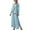 Blue, variant on 2 Piece Linen Sets for Women Summer Travel Holiday Lounge Outfits Flowy Causal 3/4 Sleeve Shirts Wide Leg Palazzo Pants Set