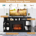 58" TV Stand with Electric Fireplace Insert Fireplace Entertainment