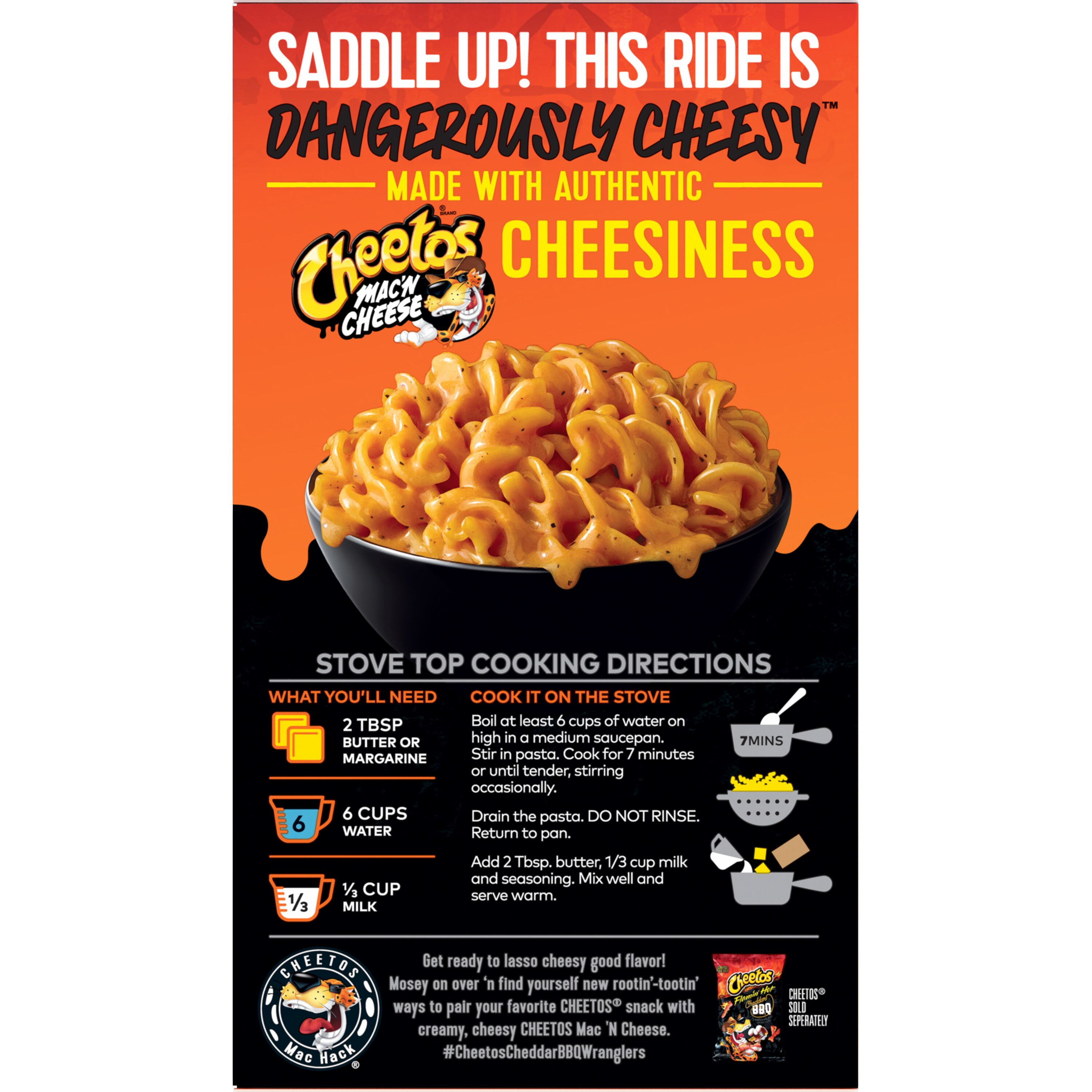 (12 pack) Cheetos Mac 'N Cheese Cheddar Barbeque Flavored Pasta, 5.9 oz