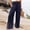Dark Blue, variant on Linen Pants for Women Womens Flowy Pants Side Slit Ankle Pants Palazzo Loose Beach Pant Straight Leg Side Slits Pants with Side Slit Loose Fit Lightweight Beach Pants Dark Blue S-2XL