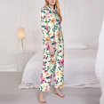 thumbnail image 4 of Kll Cute Flower Print Women'S Long Sleeve Pajamas With Pants Sleepwear Loungewear 2 Set-X-Large, 4 of 9