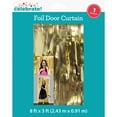 thumbnail image 2 of Metallic Gold Foil Door Curtain Decoration, 8' x 3', by Way to Celebrate, 2 of 5