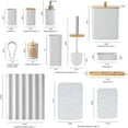 thumbnail image 6 of Bathroom Accessories Set - 22PCS Bathroom Set with Shower Curtain, Trash Can, Toilet Brush Holder Set & Soap Dispenser – Stylish & Functional Bath Decor for Home, Apartment, White, 6 of 18
