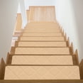 thumbnail image 1 of Antideslizantes Escaleras Escalones 10 Paquetes 8x30 Resbalantes Resistentes Interior Corredor Alfombra Estera para Interior Madera Escaleras, Beige, 1 of 6