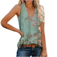 thumbnail image 2 of ClodeEU Women's Printed V Neck Sleeveless Tank Top ,Trendy Cozy Loose Blouse Multicolor 01,Womens Plus S, 2 of 7