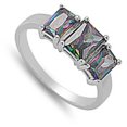 thumbnail image 4 of Multi-color CZ Modern Abstract Ring 925 Sterling Silver Band Black Jewelry Female Size 10, 4 of 4