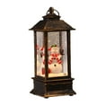 thumbnail image 3 of Lighted Christmas Snow Globe Lantern Crafts Desktop Statue Table Centerpiece for Snowman, 3 of 8