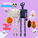 thumbnail image 2 of MyRytanda - Zapatillas de peluche de Halloween con forma de fantasma kawaii, bolsos de hombro con forma de calabaza, muñecos esponjosos con forma de calavera de terror, 2 of 5