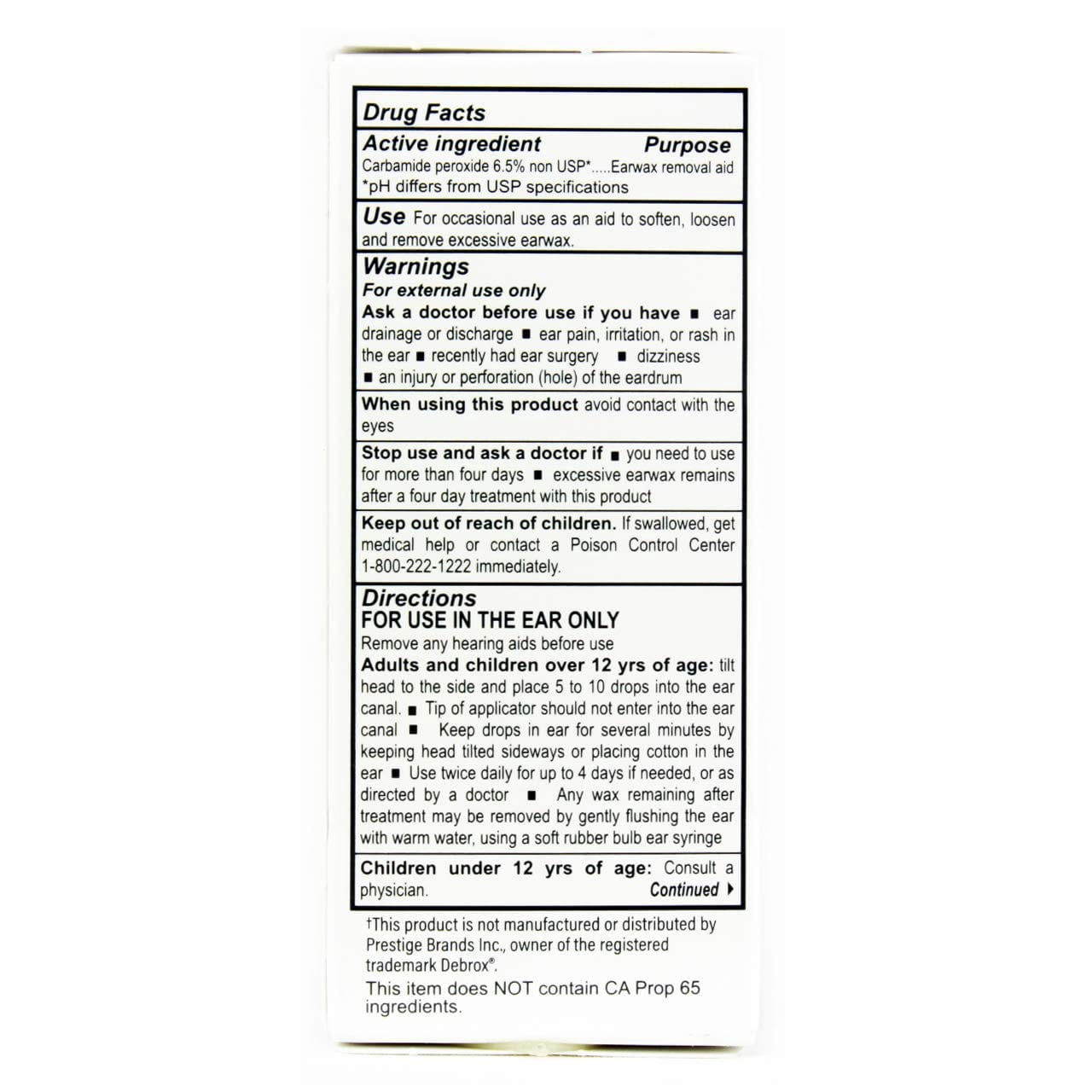 Generic Debrox Earwax Remover, 0.5 Fl. Oz., Major Pharmaceuticals 00904662735, 1 Count