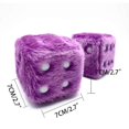 thumbnail image 5 of Pair Of Retro Square Mirror Hanging Couple Fuzzy Plush Dice, 5 of 5
