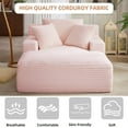 thumbnail image 5 of Oversized Chaise Lounge Chair With Soft Corduroy Upholstered Fabric 1 Seat Modern Sofa Couch For Living Room Office, 5 of 12