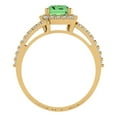 thumbnail image 4 of 1.935 ct Emerald Cut Simulated Green Diamond Solitaire with Accents Engagement Ring for Women in 18K Yellow Gold, 4 of 5