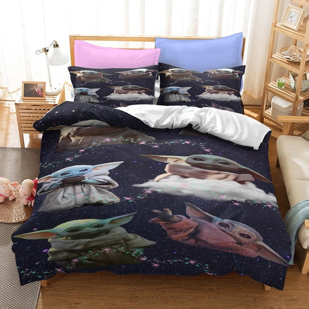 Yoda - juego de cama infantil, serie maestra, comercio exterior, tallas europeas y americanas, tres piezas, funda nórdica, cuna, nueva colección zhangyuxiang LED