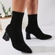 thumbnail image 4 of NECHOLOGY Botas Mujer Adulto Femenino Zapatos Botines mujer Zapatos de mujer Calcetines de tacón Botas Botas elásticas de tacón grueso Botas de mujer de tubo medio de punto de tacón medio (Black, 9), 4 of 7